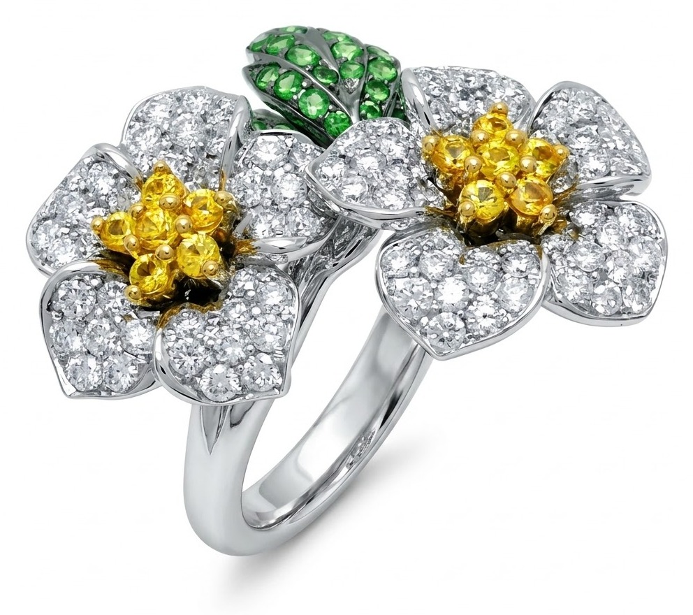Duet ring · double-flower toi et moi