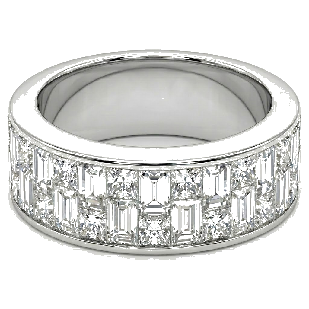 Invisible Setting · wide diamond band