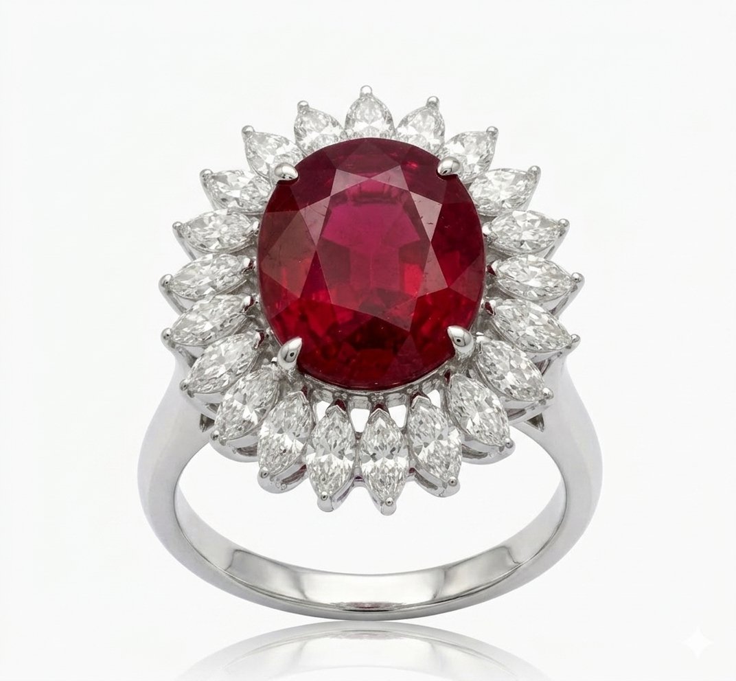 Cestino · Ruby ring · front view