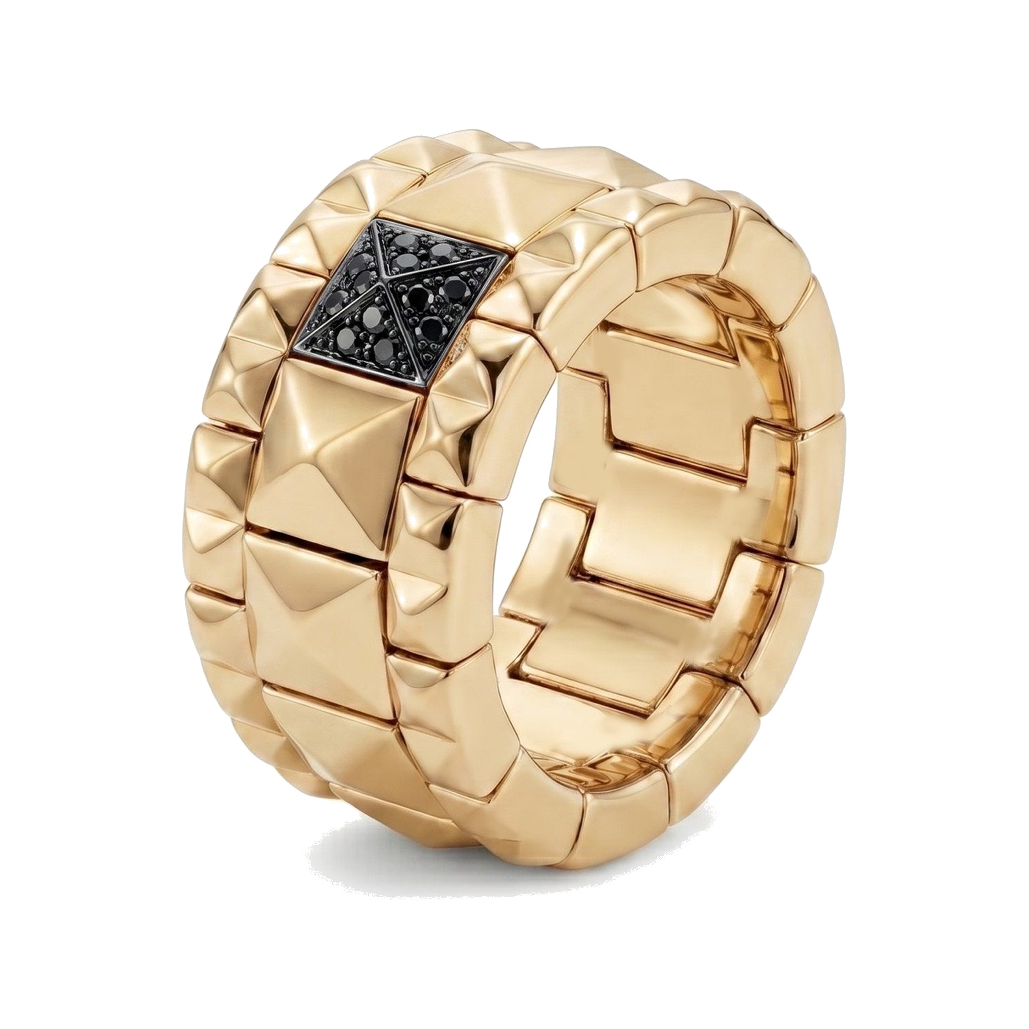 Pyramid Wide · YG pavé nero