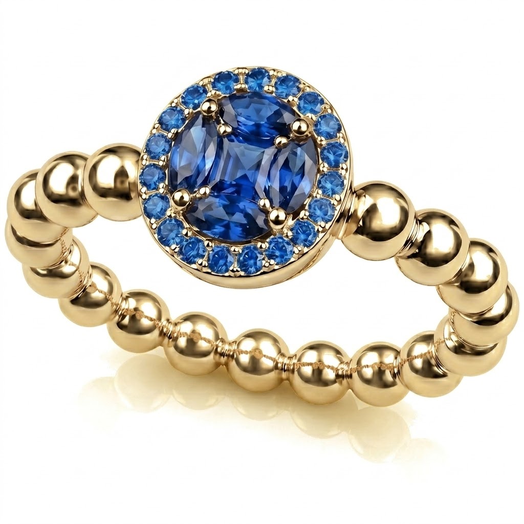 Harmony · Yellow gold + sapphire